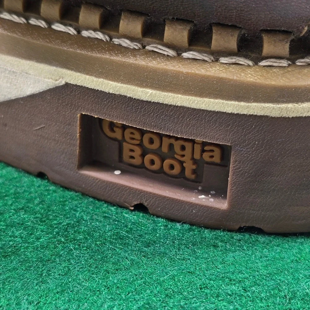 Georgia Steel Toe Work Boots Men's 13M Brown Leather Waterproof Wedge ST‎ WP